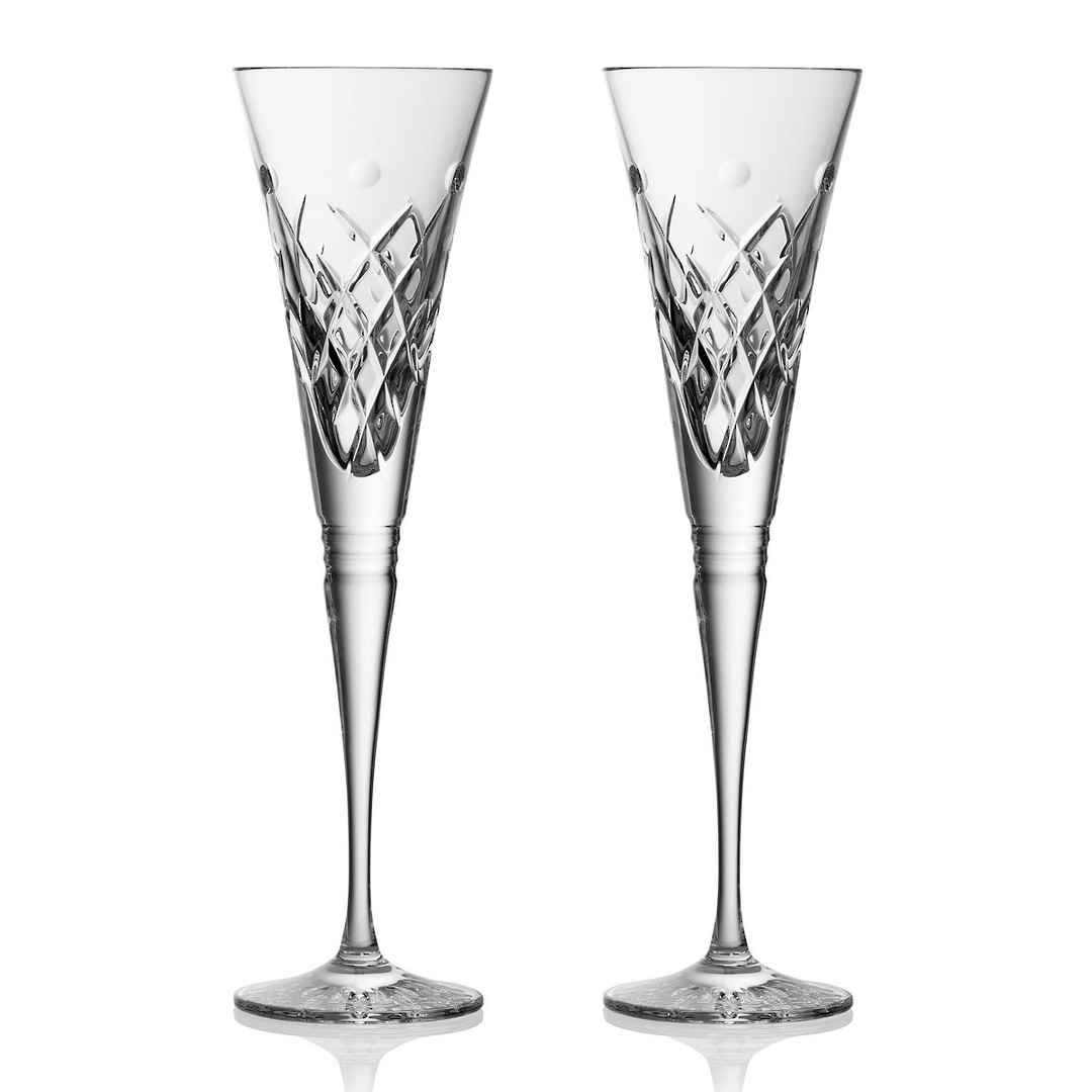 INDENT - Waterford Winter Wonders Holly Flutes Clear Pair 2024 image 0